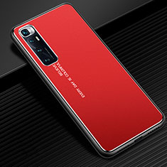 Coque Luxe Aluminum Metal Housse Etui pour Xiaomi Mi 10 Ultra Rouge