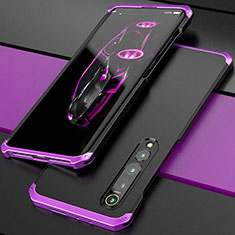 Coque Luxe Aluminum Metal Housse Etui pour Xiaomi Mi 10 Violet et Noir
