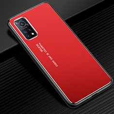 Coque Luxe Aluminum Metal Housse Etui pour Xiaomi Mi 10T 5G Rouge