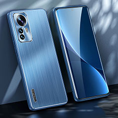 Coque Luxe Aluminum Metal Housse Etui pour Xiaomi Mi 12 5G Bleu