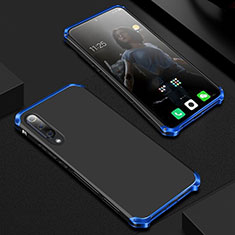 Coque Luxe Aluminum Metal Housse Etui pour Xiaomi Mi 9 Lite Bleu et Noir