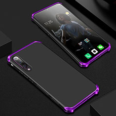 Coque Luxe Aluminum Metal Housse Etui pour Xiaomi Mi A3 Lite Violet