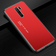 Coque Luxe Aluminum Metal Housse Etui pour Xiaomi Redmi 9 Rouge