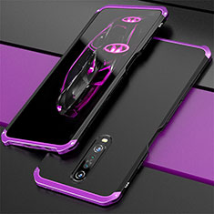 Coque Luxe Aluminum Metal Housse Etui pour Xiaomi Redmi K30 4G Violet