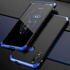Coque Luxe Aluminum Metal Housse Etui pour Xiaomi Redmi Note 7 Bleu et Noir