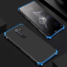 Coque Luxe Aluminum Metal Housse Etui pour Xiaomi Redmi Note 8 Pro Bleu et Noir