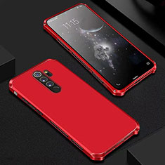 Coque Luxe Aluminum Metal Housse Etui pour Xiaomi Redmi Note 8 Pro Rouge