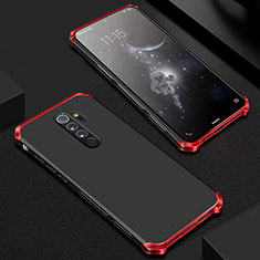 Coque Luxe Aluminum Metal Housse Etui pour Xiaomi Redmi Note 8 Pro Rouge et Noir
