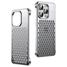 Coque Luxe Aluminum Metal Housse Etui QC1 pour Apple iPhone 14 Pro Argent