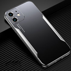 Coque Luxe Aluminum Metal Housse Etui T01 pour Apple iPhone 12 Mini Argent