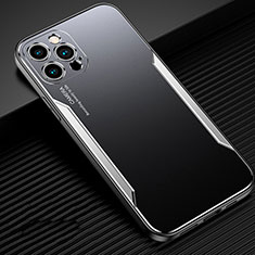 Coque Luxe Aluminum Metal Housse Etui T01 pour Apple iPhone 12 Pro Argent