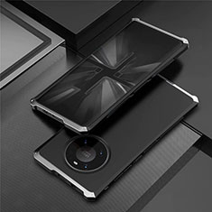 Coque Luxe Aluminum Metal Housse Etui T01 pour Huawei Mate 40E Pro 4G Argent et Noir