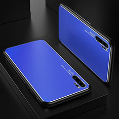 Coque Luxe Aluminum Metal Housse Etui T01 pour Huawei P30 Pro Bleu