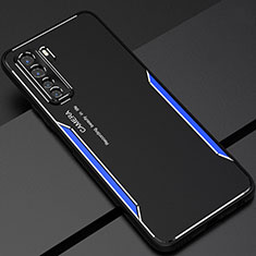Coque Luxe Aluminum Metal Housse Etui T01 pour Huawei P40 Lite 5G Bleu
