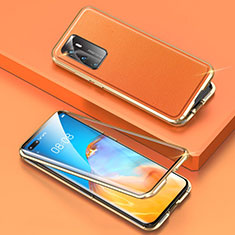 Coque Luxe Aluminum Metal Housse Etui T01 pour Huawei P40 Orange