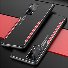 Coque Luxe Aluminum Metal Housse Etui T01 pour Huawei P40 Pro+ Plus Rouge
