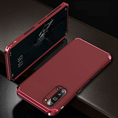 Coque Luxe Aluminum Metal Housse Etui T01 pour Oppo A91 Rouge