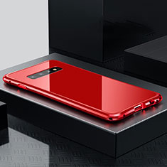 Coque Luxe Aluminum Metal Housse Etui T01 pour Samsung Galaxy S10 Plus Rouge