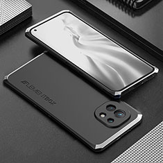 Coque Luxe Aluminum Metal Housse Etui T01 pour Xiaomi Mi 11 5G Argent et Noir