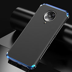 Coque Luxe Aluminum Metal Housse Etui T01 pour Xiaomi Redmi K30 Pro 5G Bleu et Noir