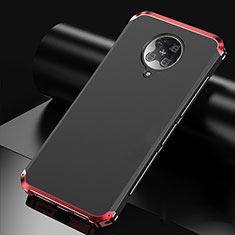 Coque Luxe Aluminum Metal Housse Etui T01 pour Xiaomi Redmi K30 Pro 5G Rouge et Noir