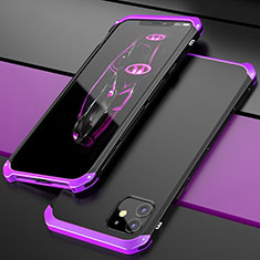 Coque Luxe Aluminum Metal Housse Etui T02 pour Apple iPhone 11 Violet