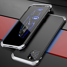 Coque Luxe Aluminum Metal Housse Etui T02 pour Apple iPhone 12 Pro Argent et Noir