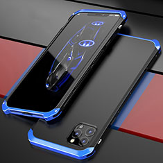 Coque Luxe Aluminum Metal Housse Etui T02 pour Apple iPhone 12 Pro Max Bleu et Noir