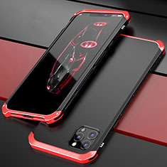 Coque Luxe Aluminum Metal Housse Etui T02 pour Apple iPhone 12 Pro Max Rouge et Noir