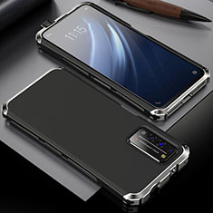 Coque Luxe Aluminum Metal Housse Etui T02 pour Huawei Honor X10 5G Argent et Noir