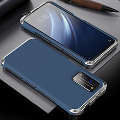 Coque Luxe Aluminum Metal Housse Etui T02 pour Huawei Honor X10 5G Bleu