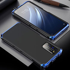 Coque Luxe Aluminum Metal Housse Etui T02 pour Huawei Honor X10 5G Bleu et Noir
