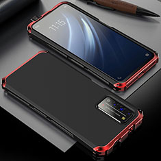Coque Luxe Aluminum Metal Housse Etui T02 pour Huawei Honor X10 5G Rouge et Noir