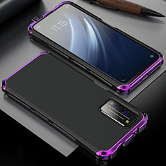 Coque Luxe Aluminum Metal Housse Etui T02 pour Huawei Honor X10 5G Violet