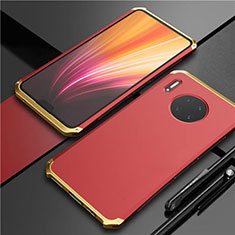 Coque Luxe Aluminum Metal Housse Etui T02 pour Huawei Mate 30 5G Or et Rouge
