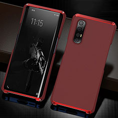 Coque Luxe Aluminum Metal Housse Etui T02 pour Oppo Find X2 Neo Rouge