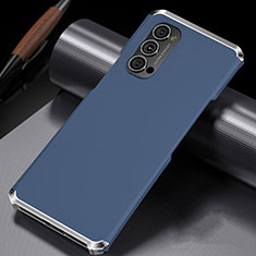 Coque Luxe Aluminum Metal Housse Etui T02 pour Oppo Reno4 5G Bleu