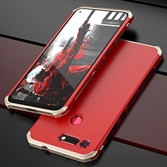Coque Luxe Aluminum Metal Housse Etui T03 pour Huawei Honor View 20 Or et Rouge