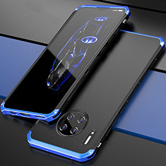 Coque Luxe Aluminum Metal Housse Etui T03 pour Huawei Mate 30 5G Bleu et Noir