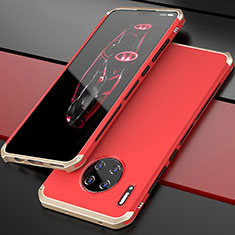 Coque Luxe Aluminum Metal Housse Etui T03 pour Huawei Mate 30 Pro 5G Or et Rouge