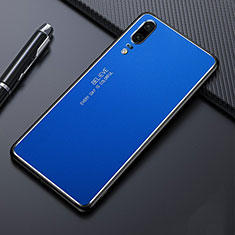 Coque Luxe Aluminum Metal Housse Etui T03 pour Huawei P20 Bleu