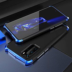 Coque Luxe Aluminum Metal Housse Etui T05 pour Huawei P40 Pro Bleu