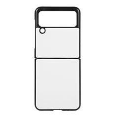 Coque Luxe Cuir et Plastique Housse Etui Mat B01 pour Samsung Galaxy Z Flip3 5G Blanc