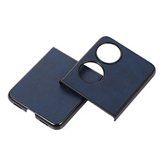 Coque Luxe Cuir et Plastique Housse Etui Mat B05H pour Huawei P60 Pocket Bleu