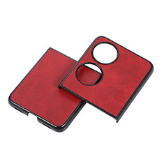 Coque Luxe Cuir et Plastique Housse Etui Mat B05H pour Huawei P60 Pocket Rouge