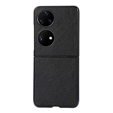 Coque Luxe Cuir et Plastique Housse Etui Mat B06H pour Huawei Pocket S Noir