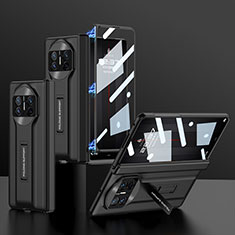 Coque Luxe Cuir et Plastique Housse Etui Mat B11H pour Huawei Mate X3 Noir