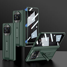 Coque Luxe Cuir et Plastique Housse Etui Mat B11H pour Huawei Mate X3 Vert