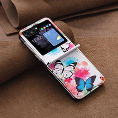 Coque Luxe Cuir et Plastique Housse Etui Mat BF2 pour Samsung Galaxy Z Flip5 5G Colorful