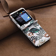 Coque Luxe Cuir et Plastique Housse Etui Mat BF2 pour Samsung Galaxy Z Flip5 5G Pastel Vert